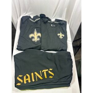 Nike New Orleans Saints NFL Dri-FIT Long Sleeve Shirt Pants Bundle Mens XXL 3XL